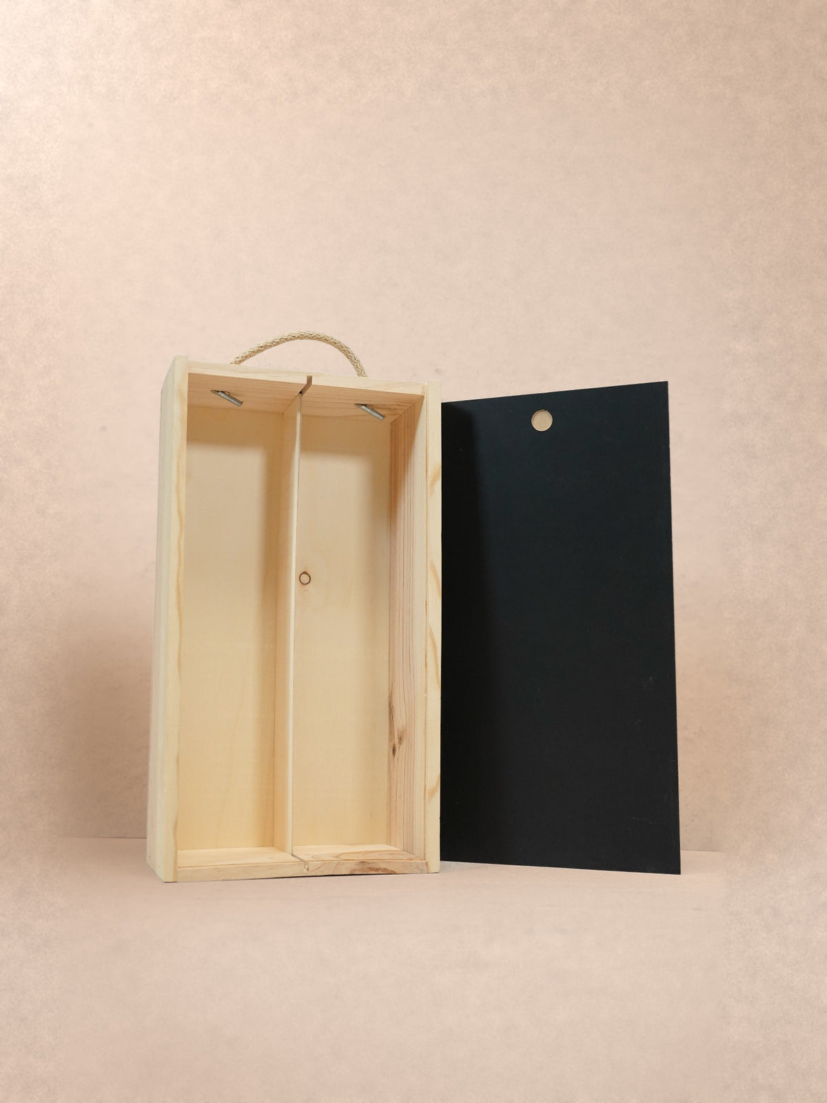 Caja grapada 2 botellas con tapa negra – Fundació Ilersis