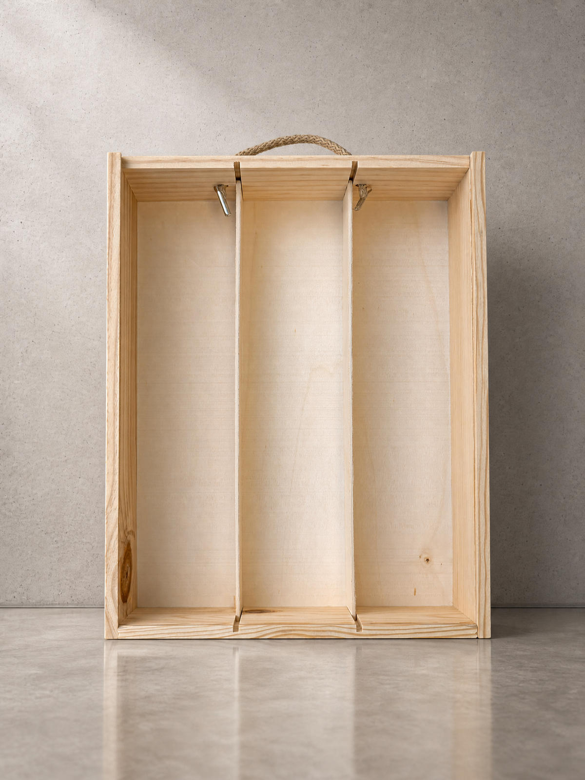 Caja grapada con tapa corredera para 3 botellas — 4