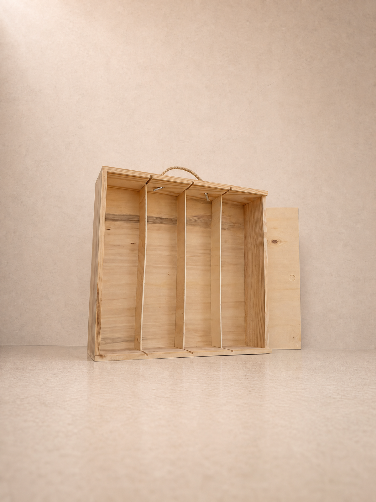 Caja grapada con tapa corredera para 4 botellas — 2