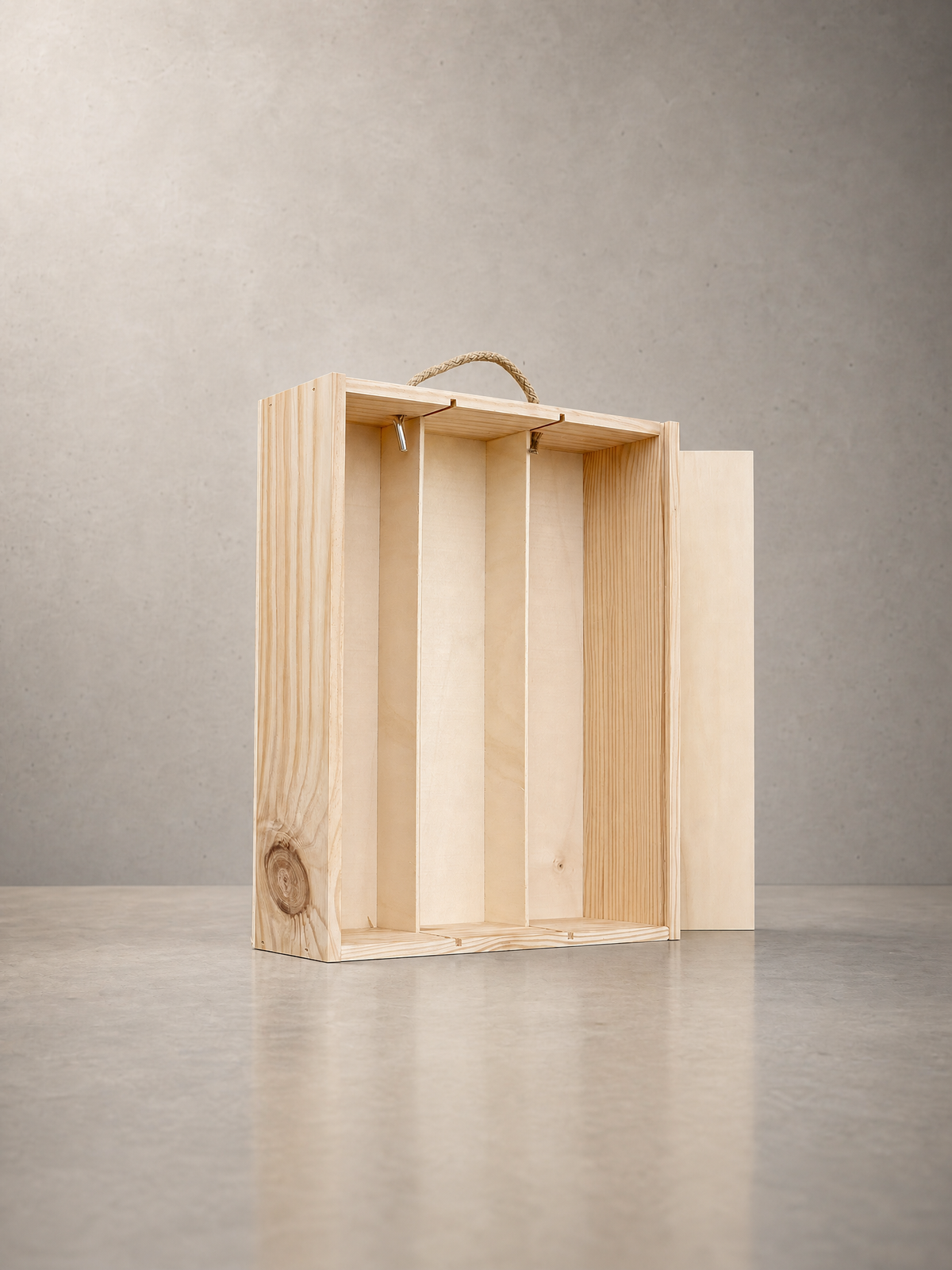 Caja grapada con tapa corredera para 3 botellas — 3