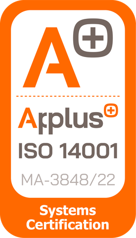 Certificado Applus ISO 14001 de gestión ambiental, número MA-3848/22
