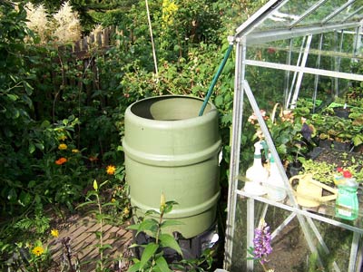 ahorrar agua en el jardín, recoger agua de lluvia