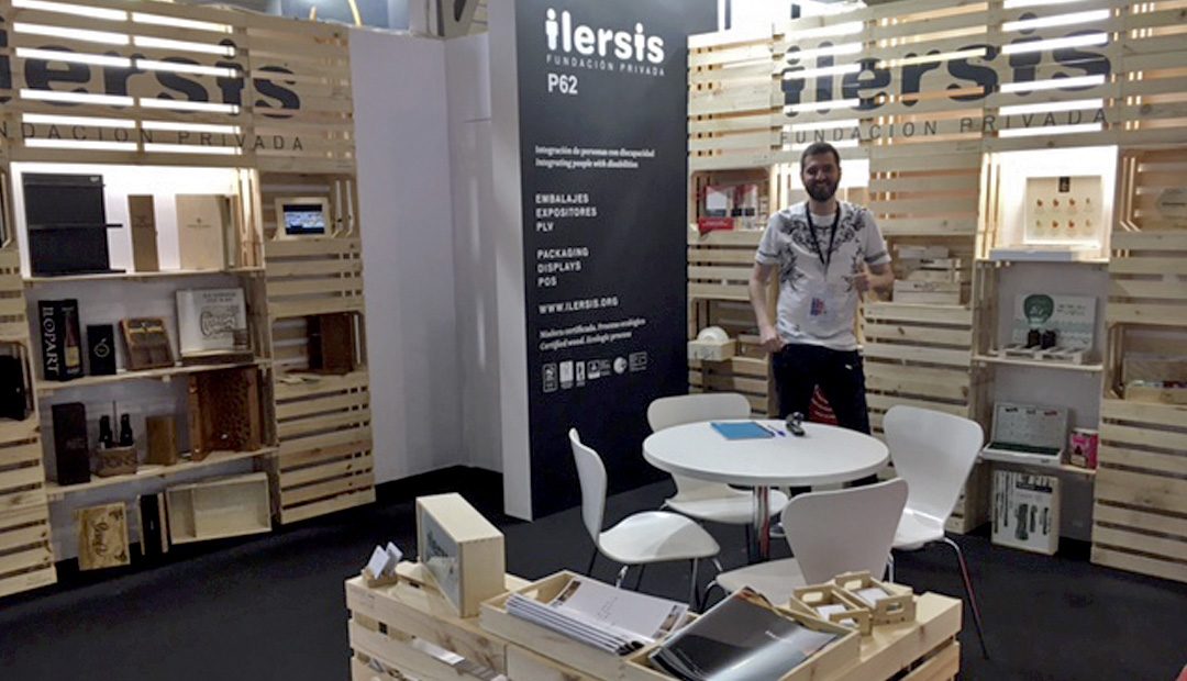 Les caixes i els productes elaborats amb fusta d'ILERSIS Fundació s'exposen aquests dies a Hispack 2018